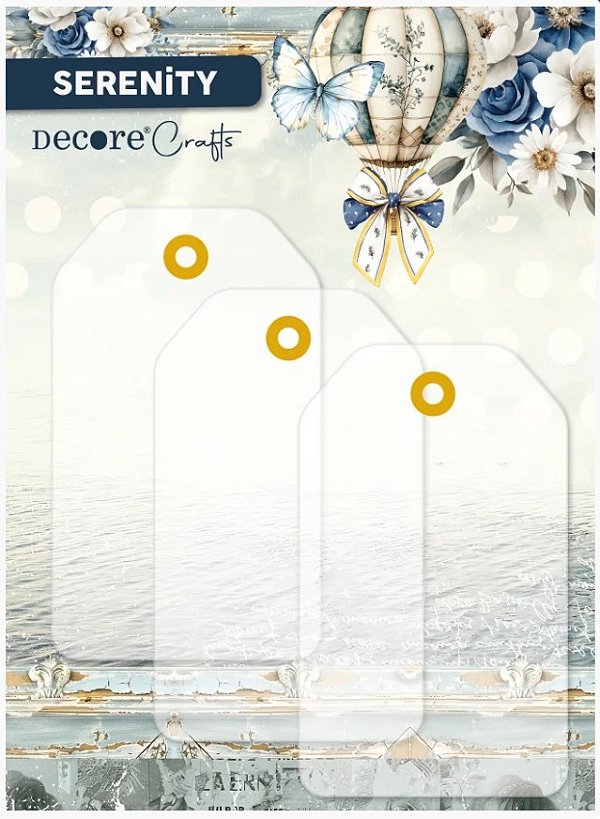 Kit com 3 Tags Acrilico - TAS001 - Serenity
