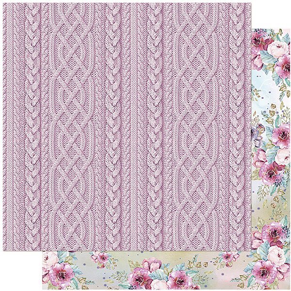 Papel para Scrapbook - SD-1099 - Tricô Lilás e Flores