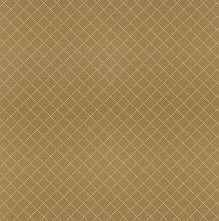 Papel Scrapbook - SH30-026 - Hot Stamping - Xadrez Marrom Dourado