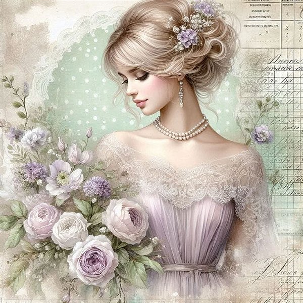 Papel Dama verde Copyart 15,2 x 15,2cm