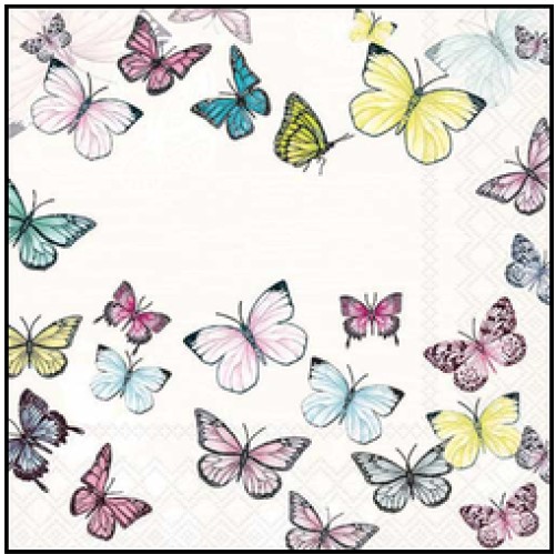 Guardanapo - 13310000 - Butterfly White - 33x33cm