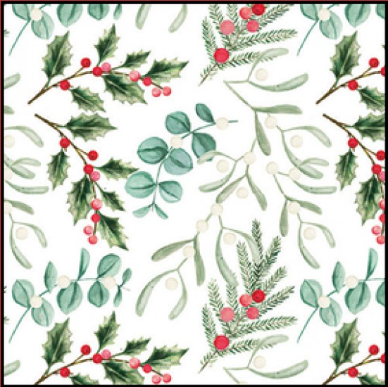 Guardanapo - 33319942 - Foliage Scatter White - 33x33cm