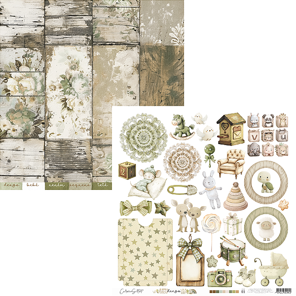 Bloco de Papéis para Scrapbook - DEN001 - Coleção Meu dengo