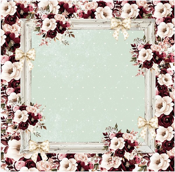 Papel de Scrapbook - Cod 1208 - Moldura - Meu aconchego