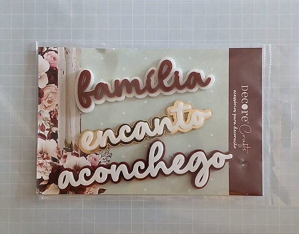 Aplique Acrílico - PA001 - Palavras Meu Aconchego - Decore Crafts