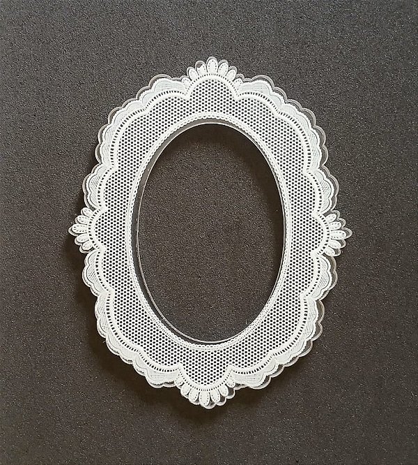 Moldura Acrílica com DTF - MOL001- Oval Renda
