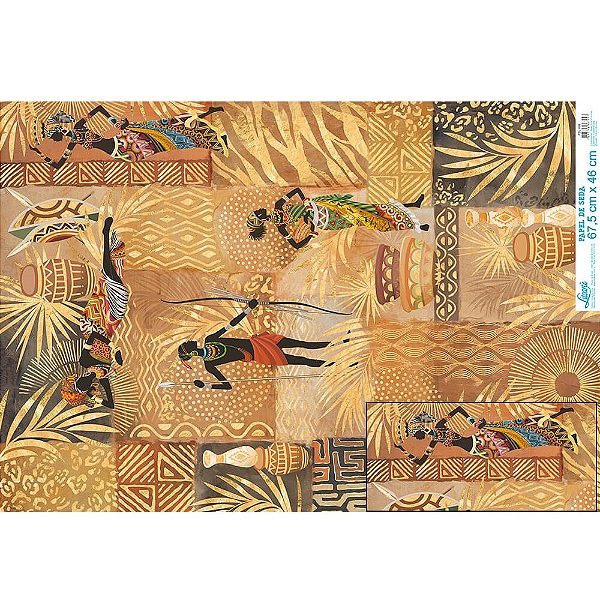 Papel De Seda - Africana - 67,5 X 46Cm - PSL008