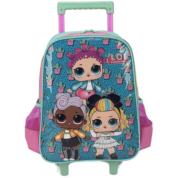 Mochila de Carrinho Lol Média 2 Bolsos Luxcel Verde