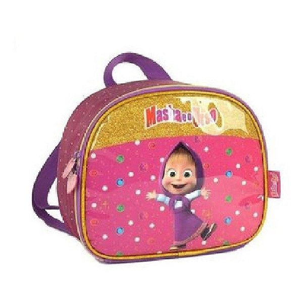 Lancheira Térmica Infantil Masha E O Urso Luxcel Roxo