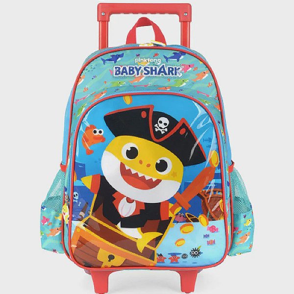 Mochila de Carrinho Baby Shark Luxcel Vermelho