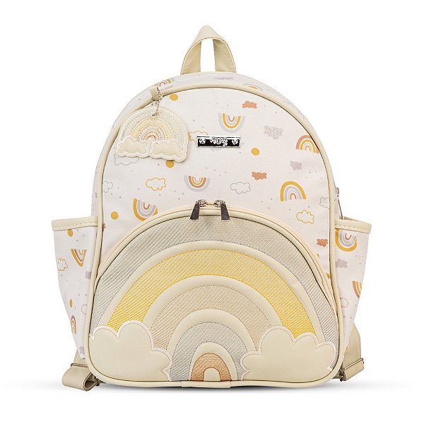 Mochila de Maternidade Arco Iris Hug Azul Bege