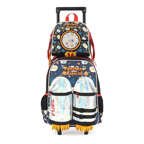 Kit Mochila e Lancheira Astronauta Up4You Preto