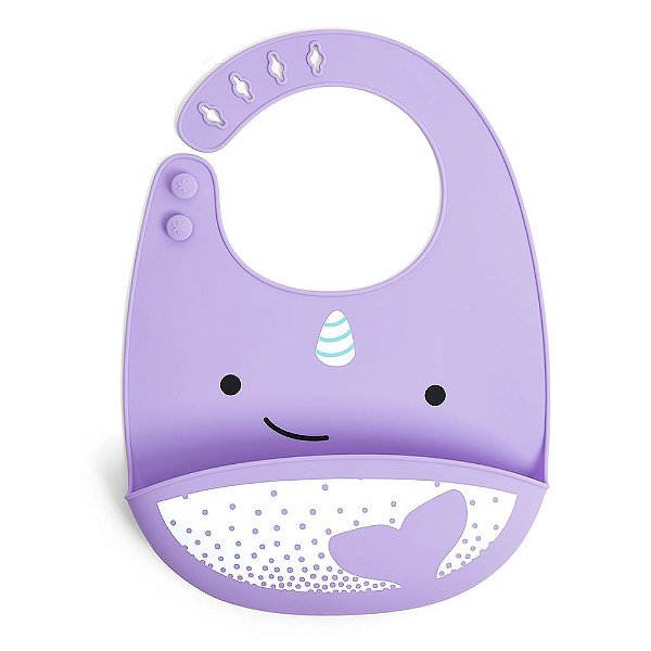 Babador Cata Migalhas Silicone Zoo Baleia Skip Hop Lilás