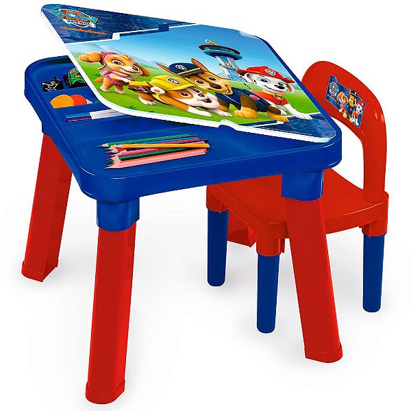Mesa Com Cadeira Patrulha Canina Fun Colorida