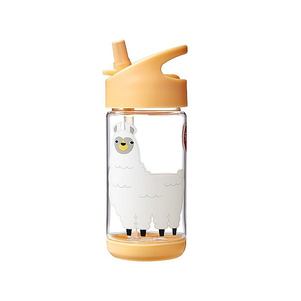 Garrafinha de Tritan Com Canudo Lhama 3 Sprouts Amarelo