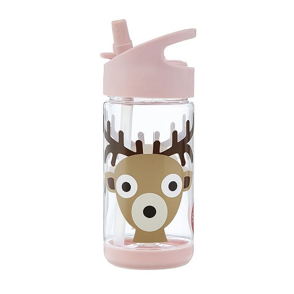 Garrafinha de Tritan Com Canudo Alce 3 Sprouts Rosa