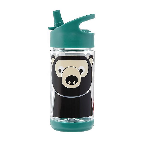 Garrafinha de Tritan Com Canudo Urso 3 Sprouts Verde