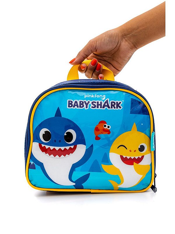 Lancheira Luxcel Baby Shark Azul Marinho