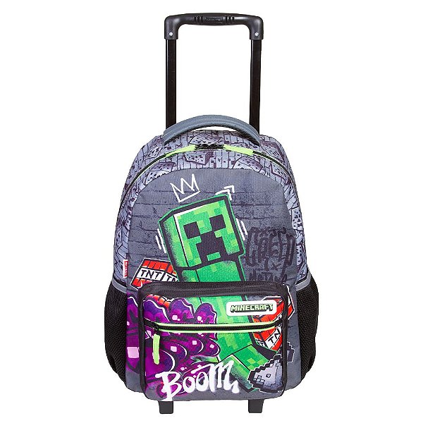 Mochila de Rodinhas Sestini Minecraft Plus Spray Colorido