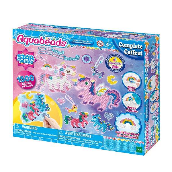 Brinquedo Aquabeads Mystic Unicorn Set Epoch Magia Azul
