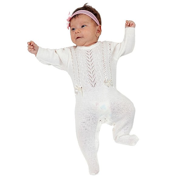 Saída de Maternidade Tricô Kids Texturizada Com Bordado Off