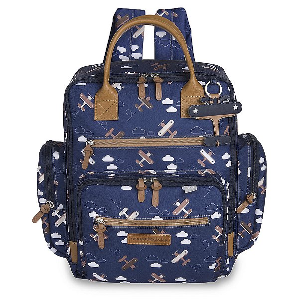 Mochila de Maternidade MasterBag Urban Avião Azul Marinho