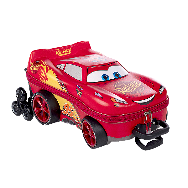 Mochila de Rodinhas 3D Maxtoy Cars McQueen Vermelho