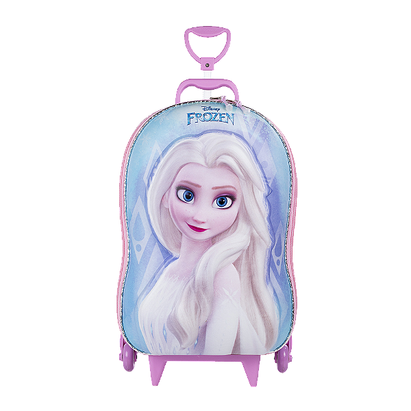 Mochila de Rodinhas 3D Maxtoy Frozen Elsa Lilás