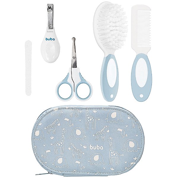 Kit Buba Cuidados do Bebê Com Estojo Azul