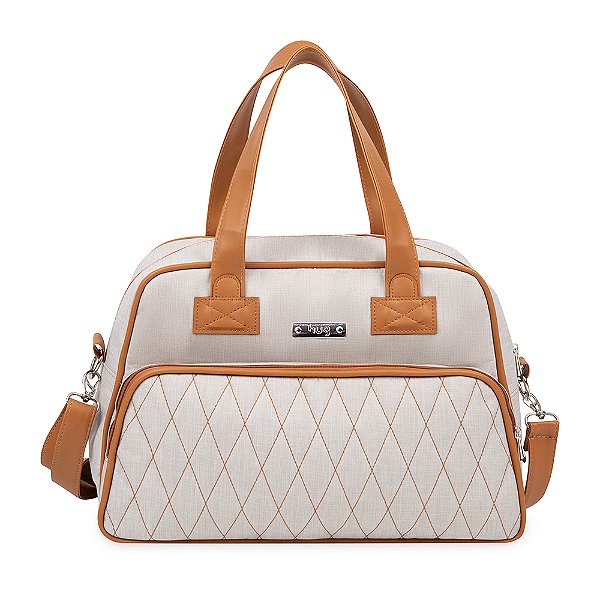 Bolsa de Maternidade Hug Média Linho Caramelo