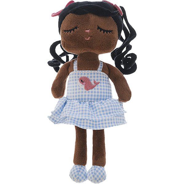 Boneca Metoo Mini Angela Poppy 20 Cm Cacheada Vestido Azul