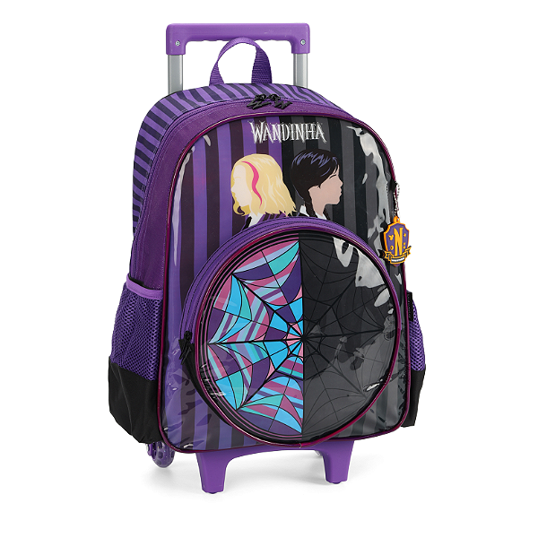 Mochila de Rodinhas Luxcel Sem Alça Wandinha Roxo