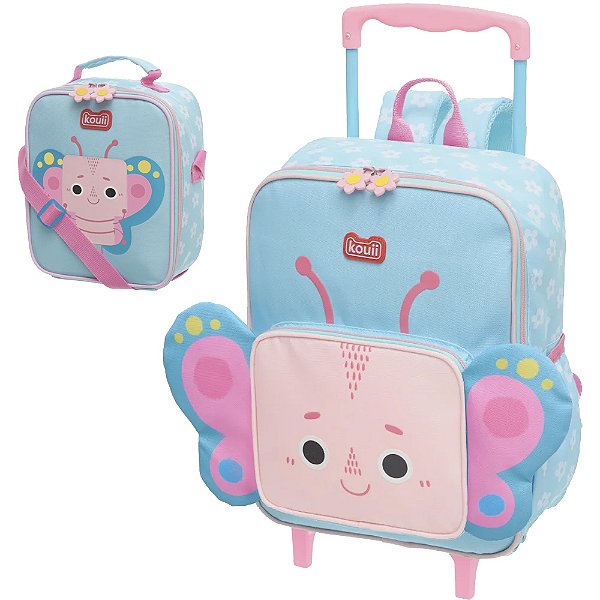 Kit Mochila e Lancheira Kouii Pacific Filhotiis Borboleta