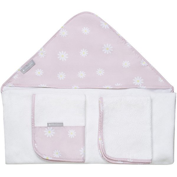 Conjunto de Toalhas 3un MasterBag Margaridas Rosa