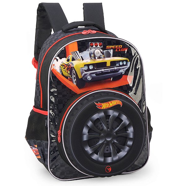 Mochila de Costas Luxcel Hotwheels Preto