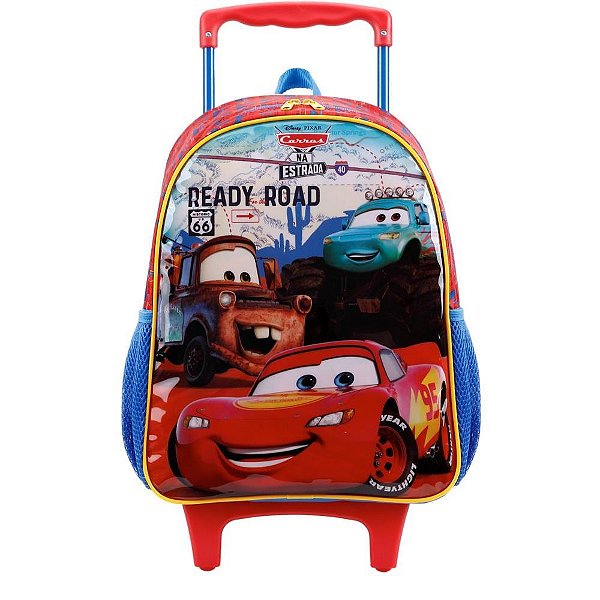 Mochila de Rodinhas Sem Alça Xeryus 16 Carros X Vermelho