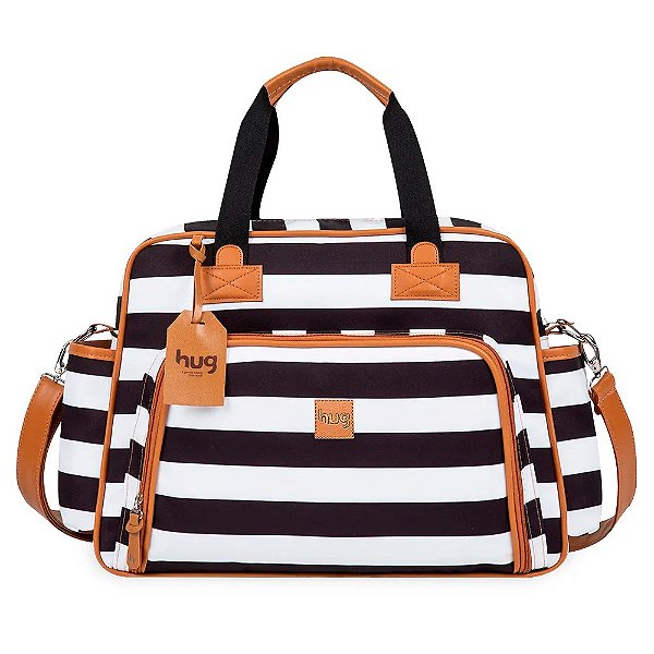 Bolsa de Maternidade Hug Grande Londres Listrado Preto
