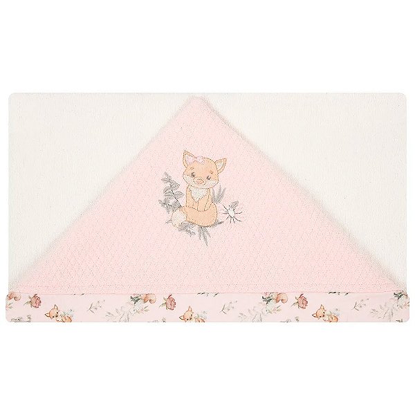 Toalha de Banho Hug Com Capuz Floresta Magia Rosa