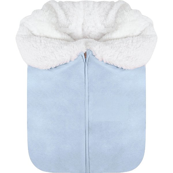 Porta Bebê Hug Forrado Com Lã de Carneirinho Azul Claro
