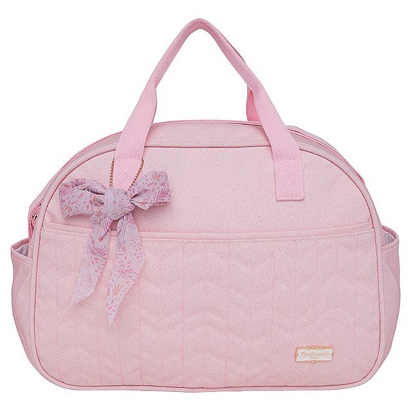 Bolsa de Maternidade Pirulitando Baby Grande Glitter Rosa