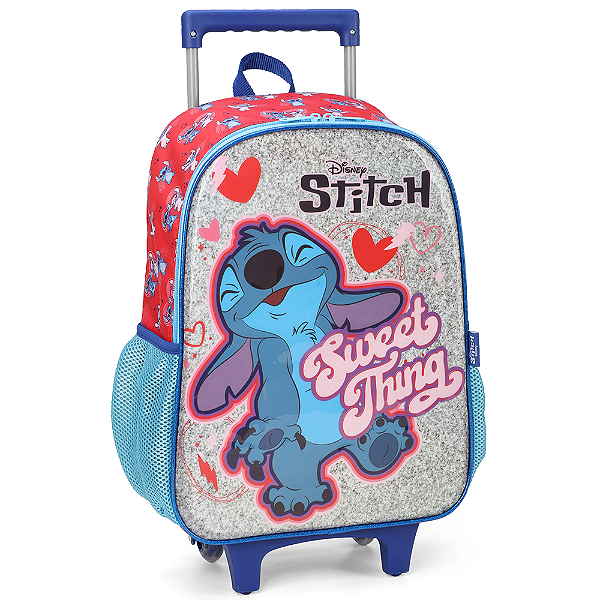 Mochila de Rodinhas Sem Alça Luxcel Stitch Roxo