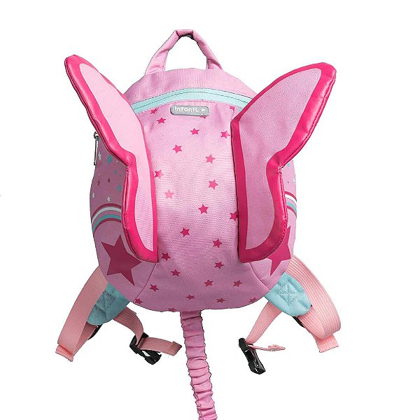 Mochila Com Guia Infanti Borboleta Rosa
