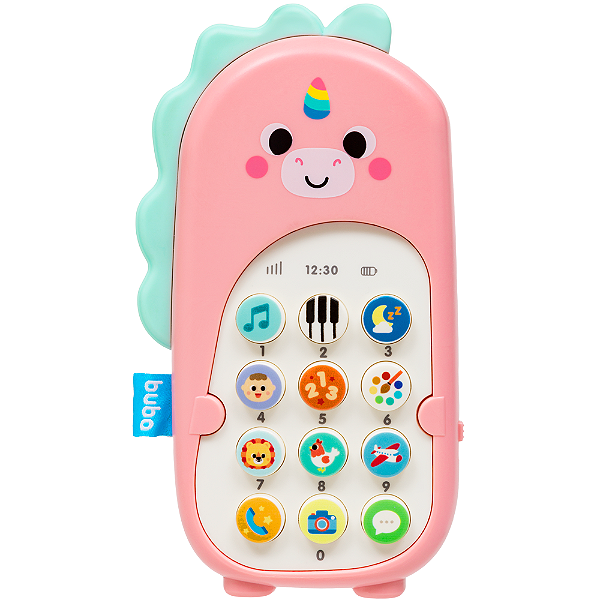 Brinquedo Educativo Buba Phone Bilingue Zoo Unicórnio Rosa
