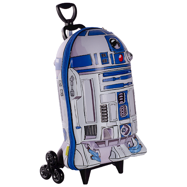 Mochila de Rodinhas 3D Maxtoy Star Wars R2D2 Azul