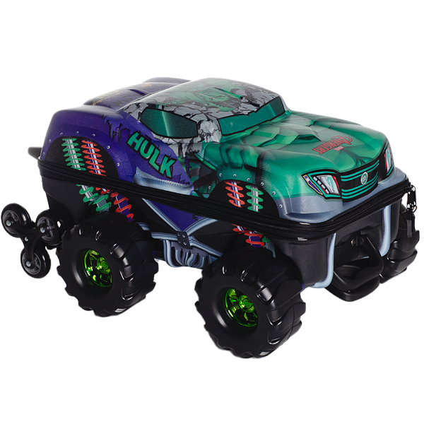 Mochila de Rodinhas 3D Maxtoy Hulk Monster Trucks Colorido