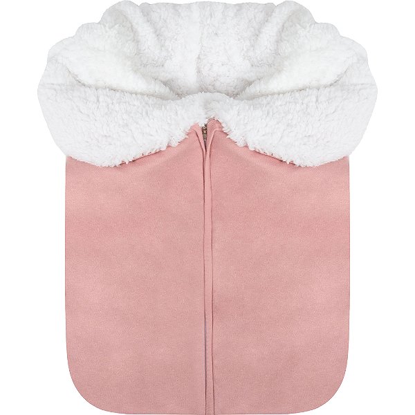 Porta Bebê Hug Forrado Com Lã de Carneirinho Rosa Antigo