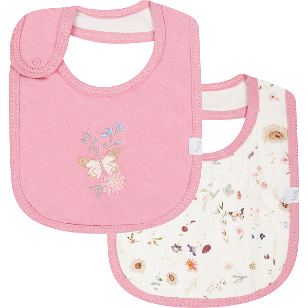Kit Com 2 Babadores Hug Blossom Rosa Blush