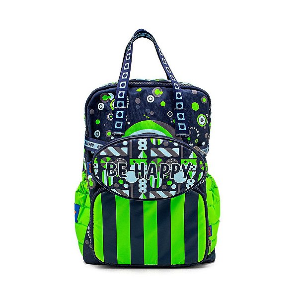 Mochila Com Pochete Mait Pirulito Colorida