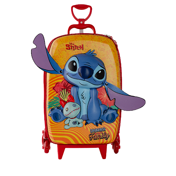 Mochila de Rodinhas 3D Maxtoy Stitch Tropical Colorido
