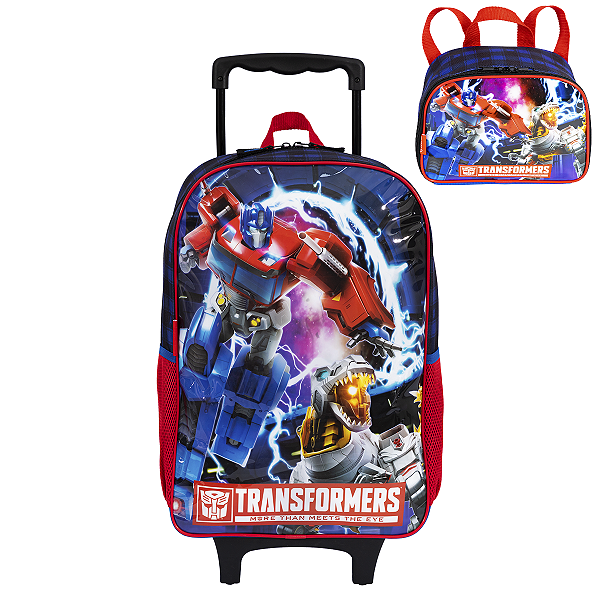 Kit Mochila Rodinha Lanheira Sestini Transformers Optimus